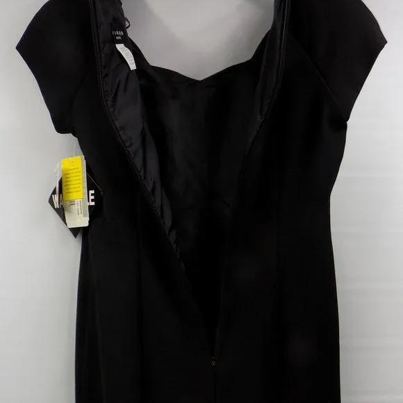 Virgo Petite Black Short Sleeve 1/2 Zip Back Full-Length Dress Size 8P NWT - Picture 7 of 10